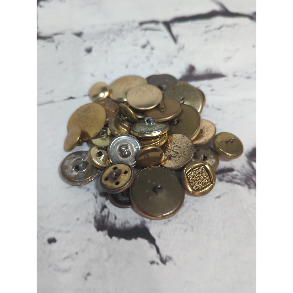 Vintage Metal Buttons Lot Crafts Scrapbooking Arts supplies
